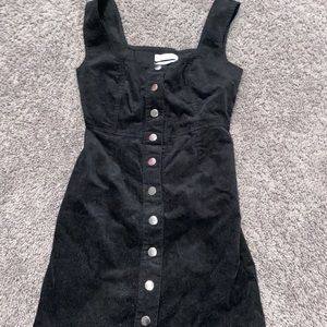 black corduroy mini dress